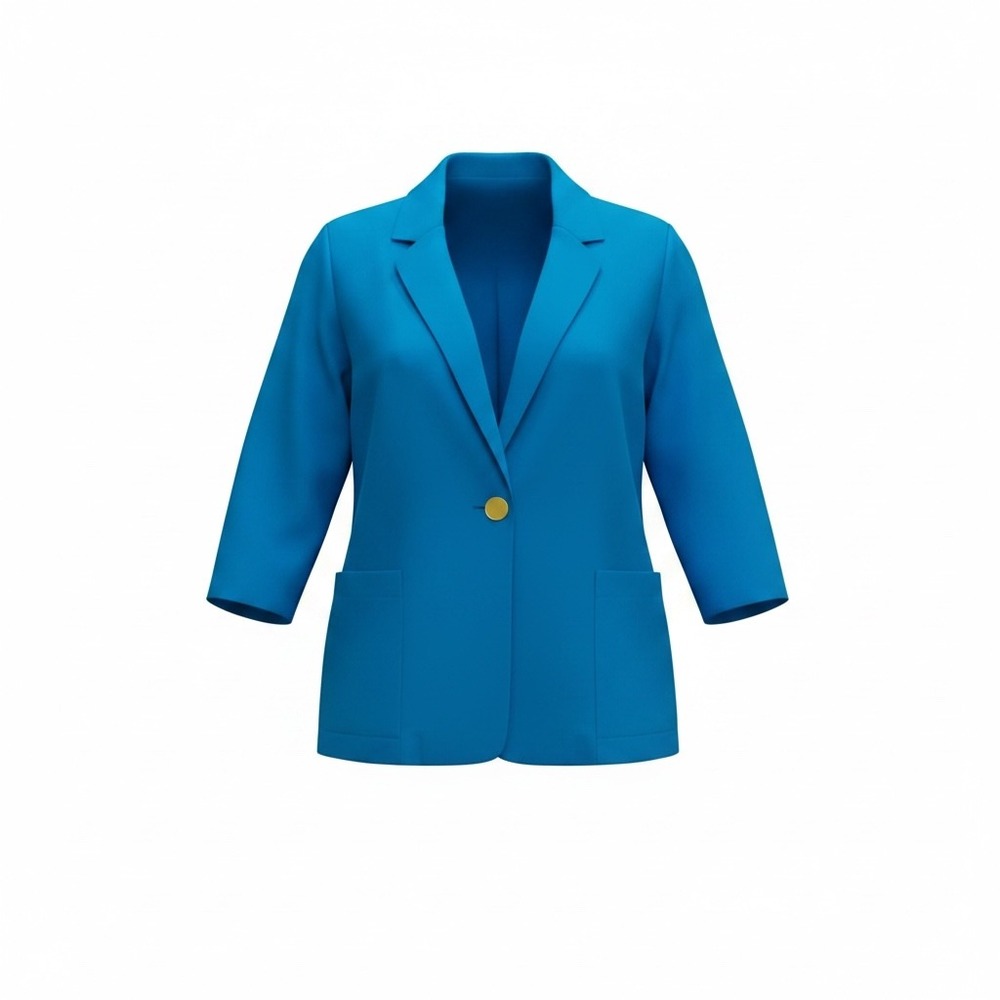 Sag Harbor Vintage Turquoise Blue Single Button Blazer Jacket Size 16 Preppy